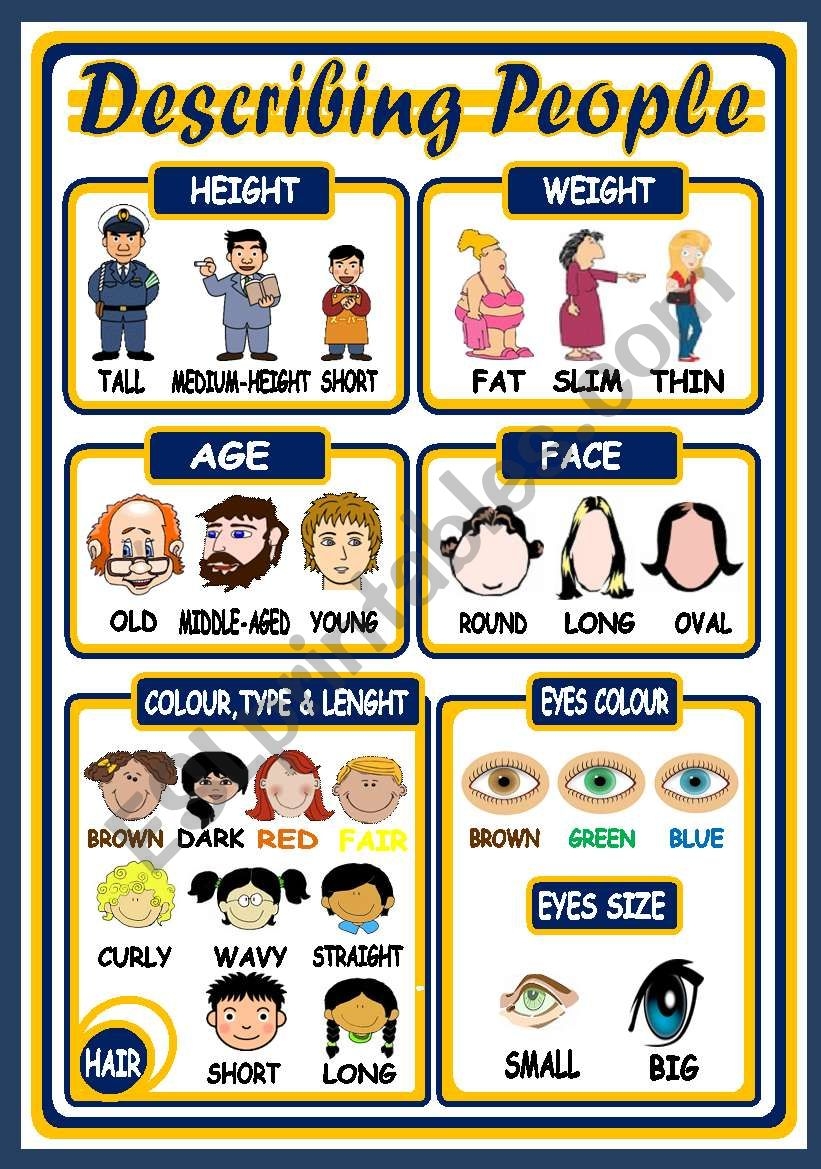 Worksheet Printable Describing People