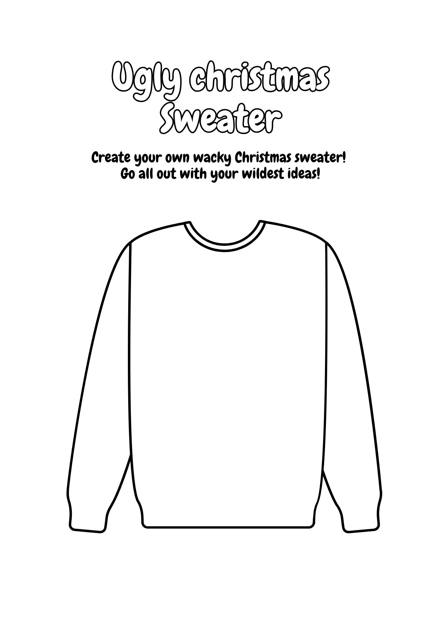 Design An Ugly Christmas Sweater Kids Activity Roy s Boys