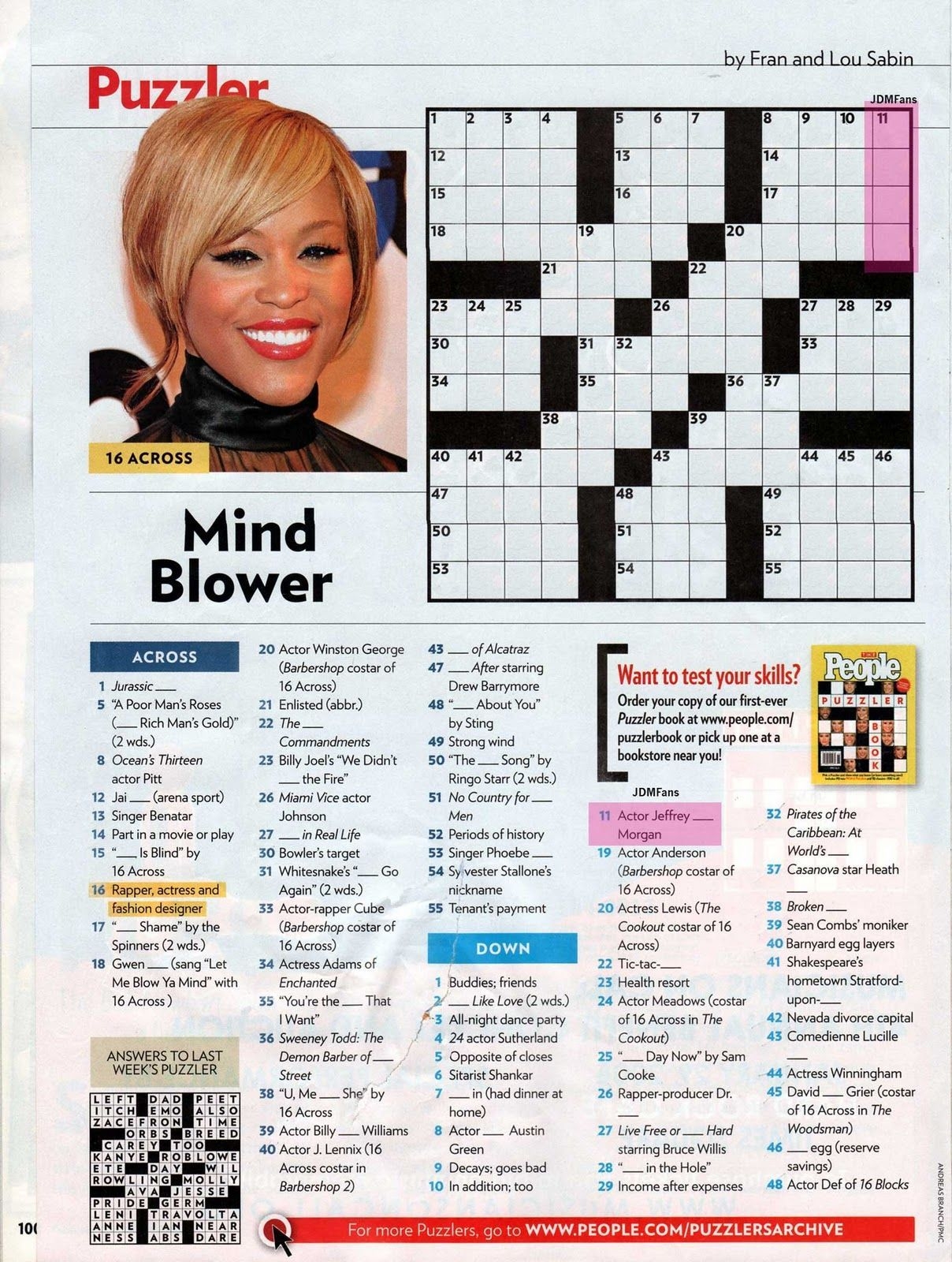 Printable Celebrity Crossword Puzzles