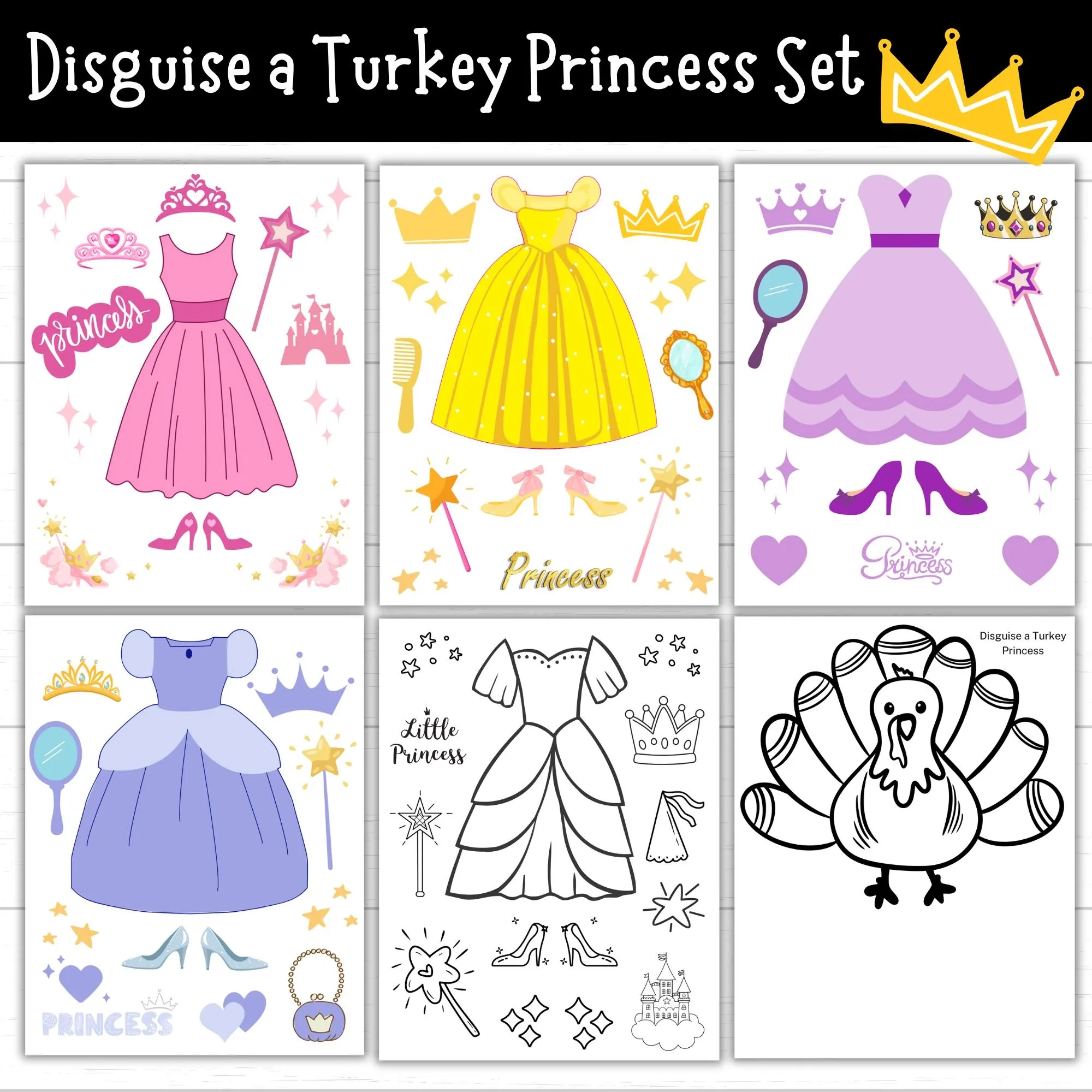 Disguise A Turkey Princess Printable Princess Outfits Turkey In 