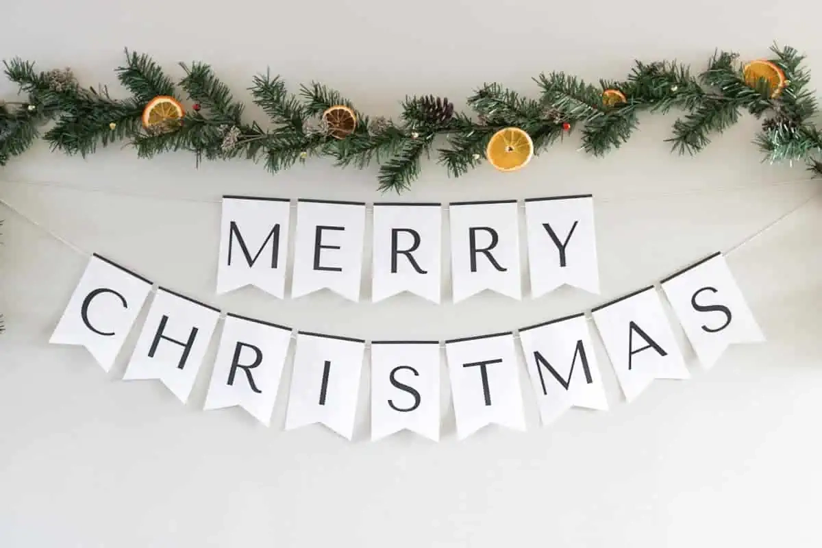 DIY Merry Christmas Banner Free Printable The Home Intent