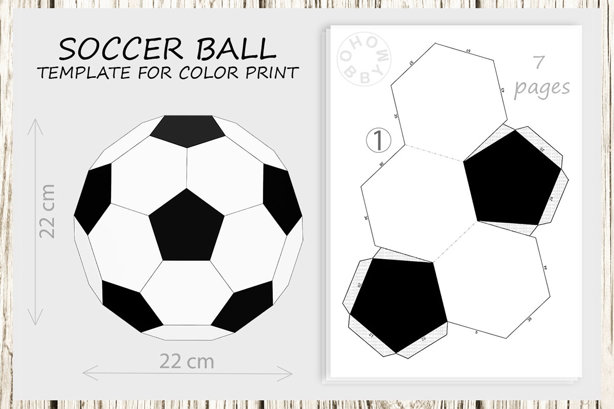 DIY Paper Soccer Ball For Color Print 3D Papercraft PDF Inspire 