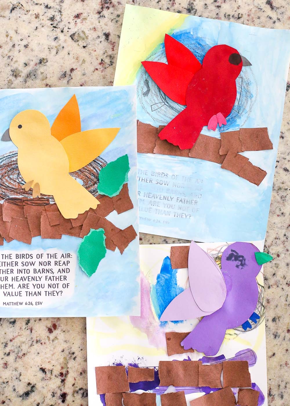 Do Not Worry Bird Craft For Kids from Matthew 6 26 The Littles 
