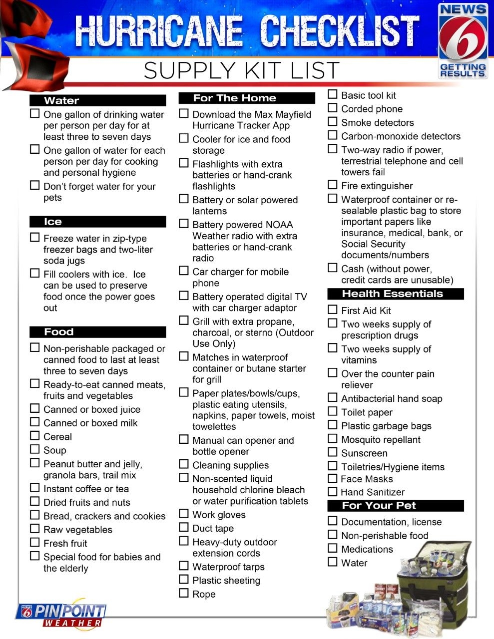 download news 6 hurricane preparedness checklist