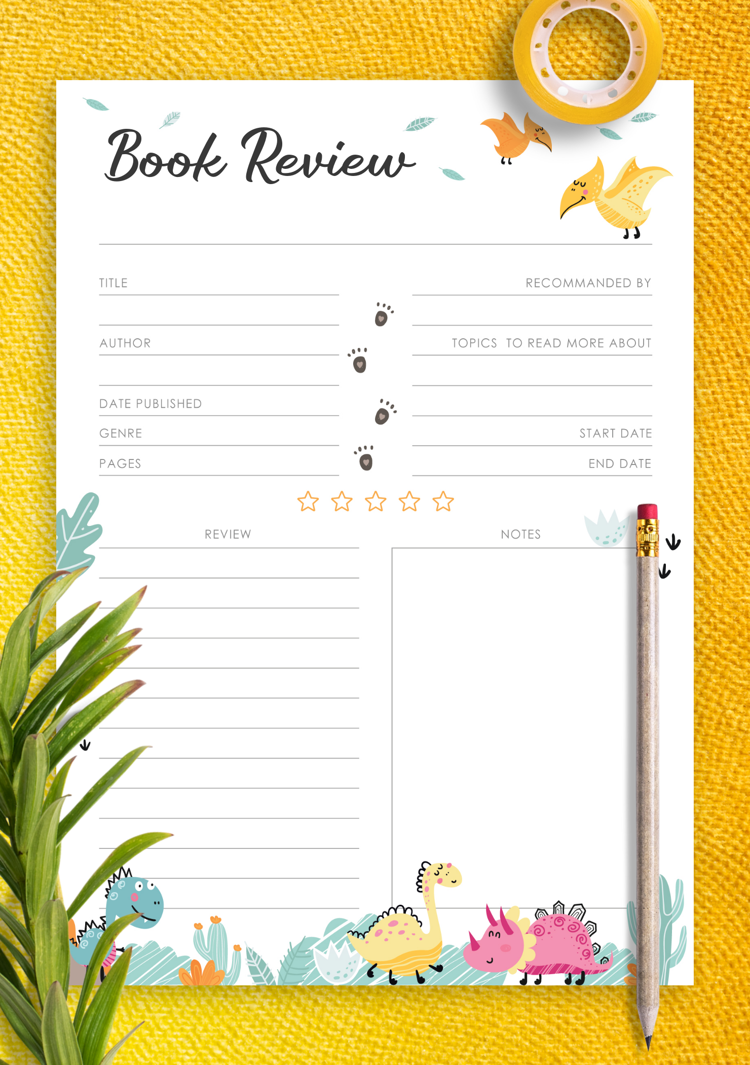 Book Review Template Printable