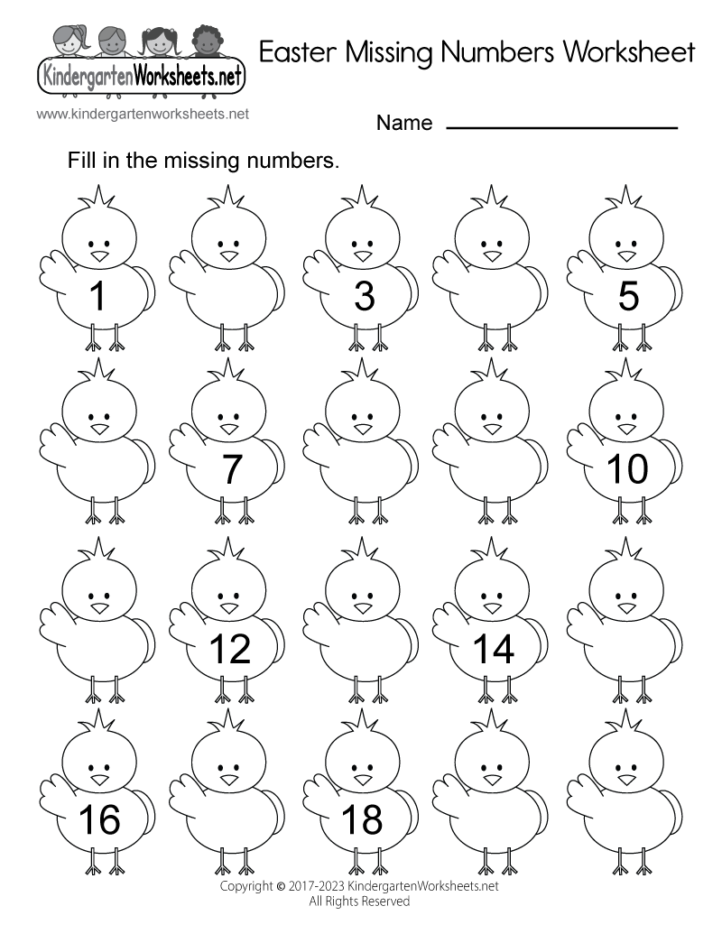 Easter Missing Numbers Worksheet Free Printable Digital amp PDF