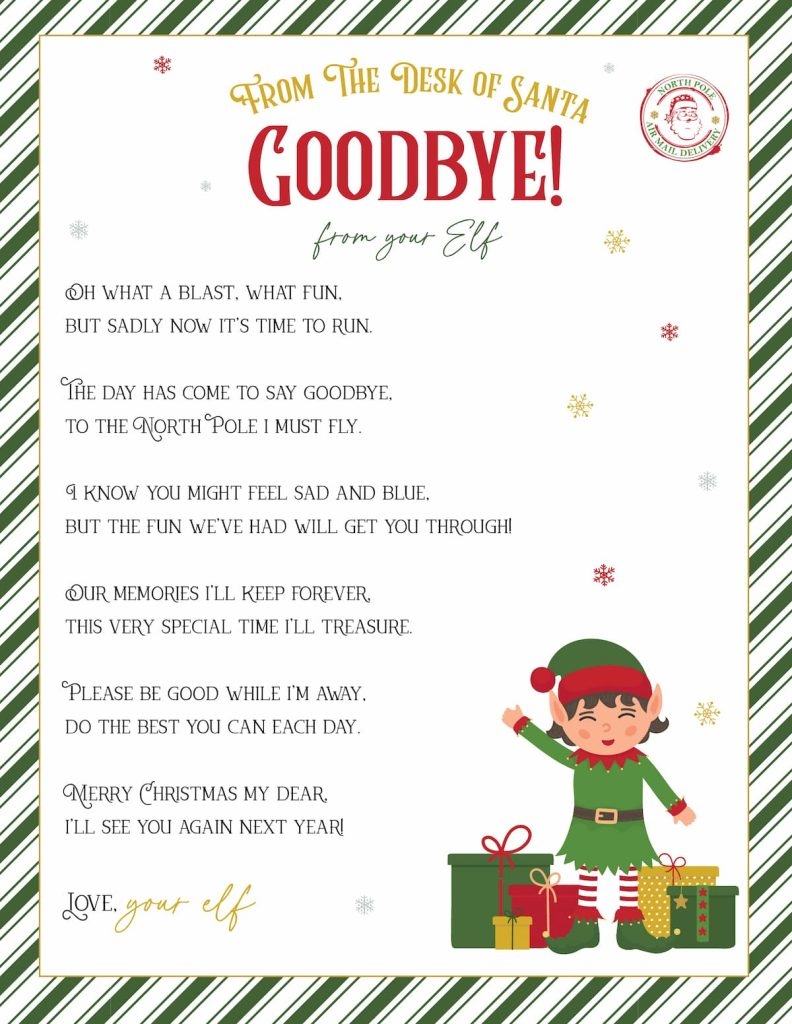 Template Free Elf On The Shelf Printables
