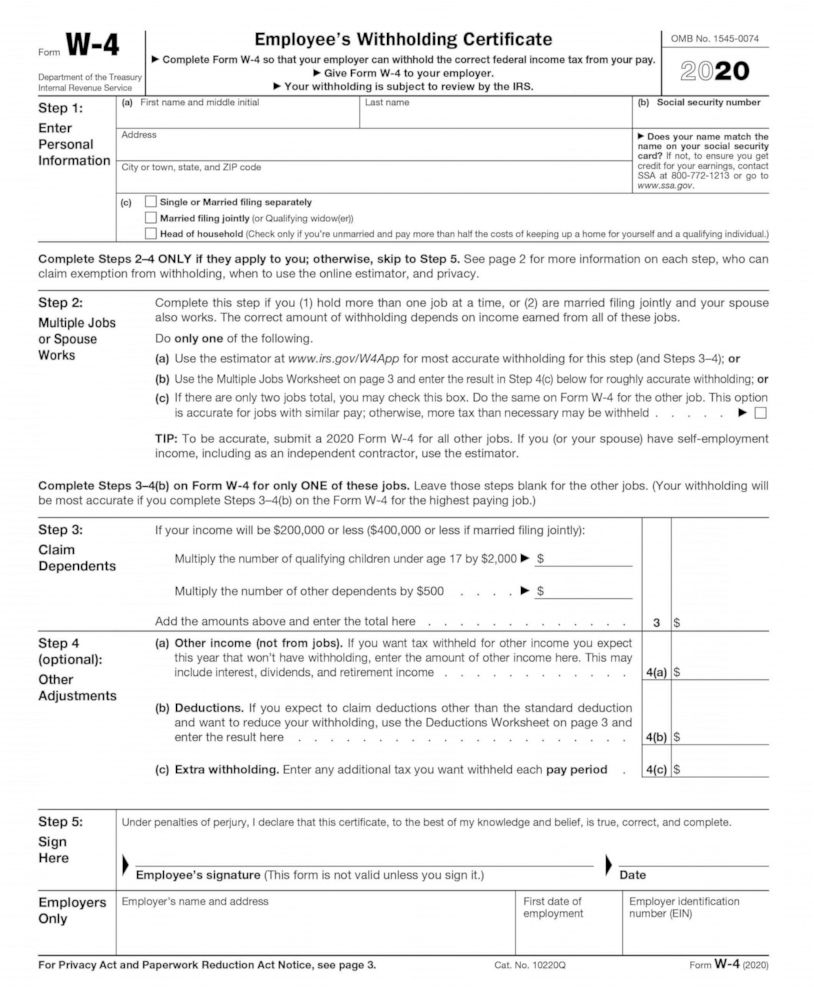 Everything You Need To Know About The New W 4 Tax Form ABC News