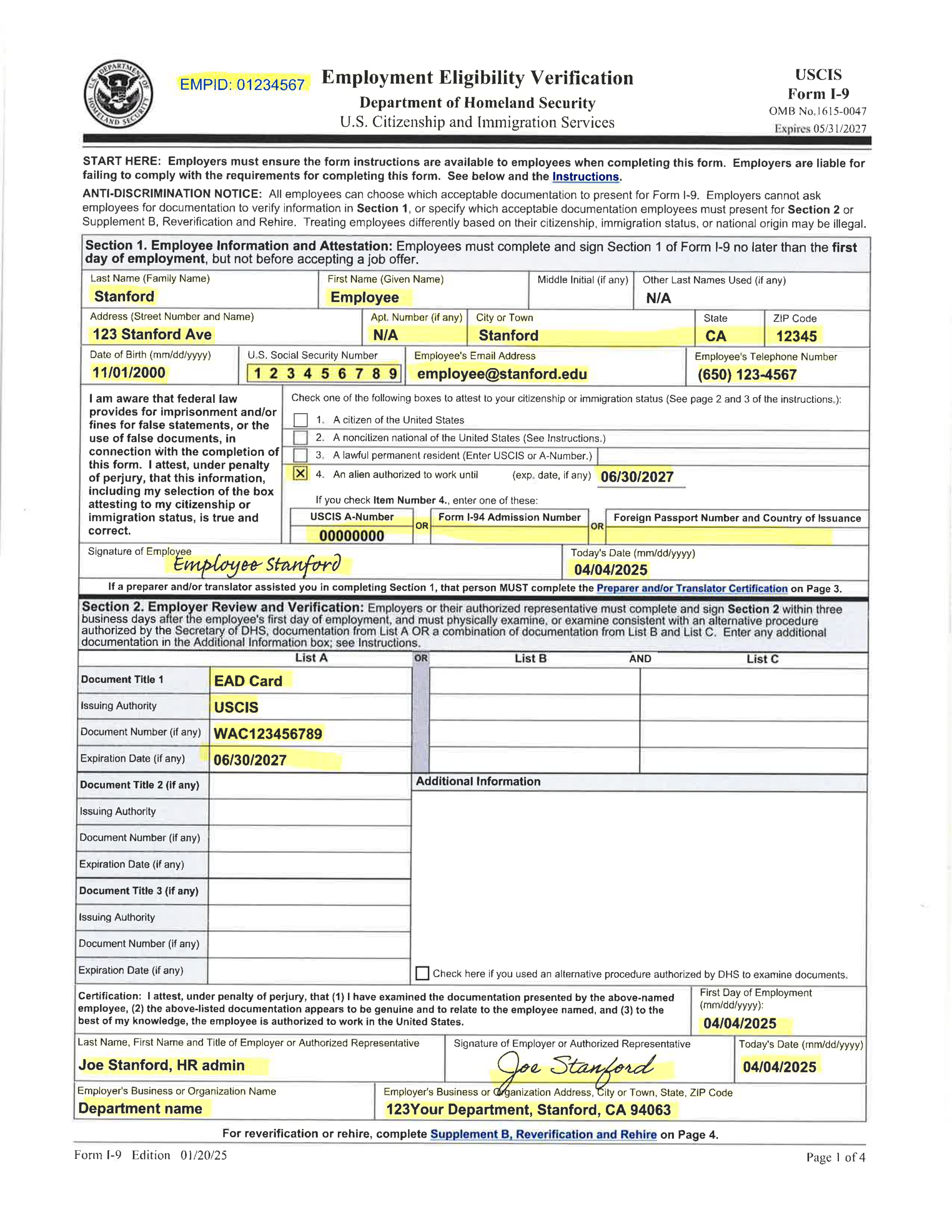Irs Form I-9 Printable