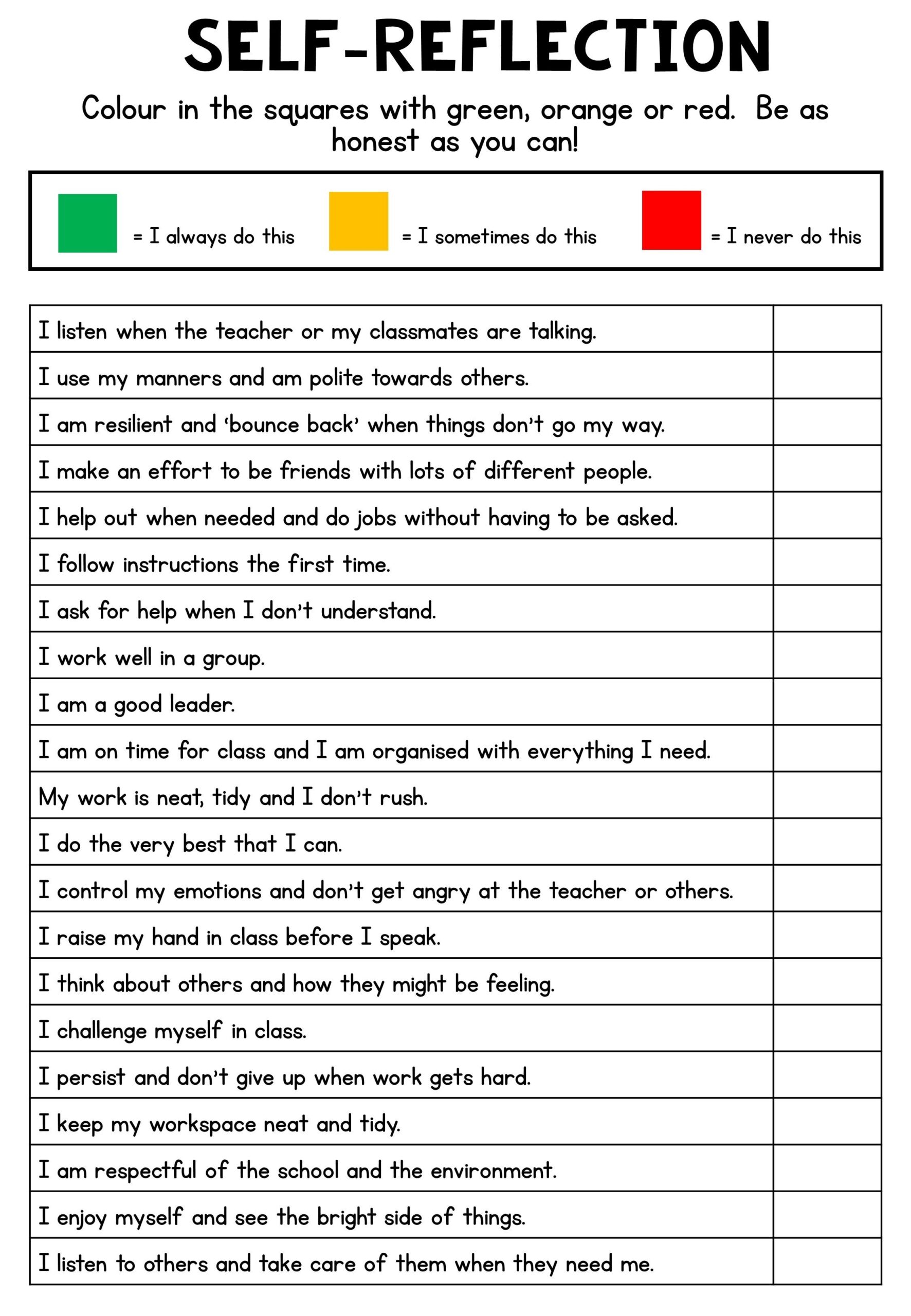 Free Printable Social Emotional Worksheets