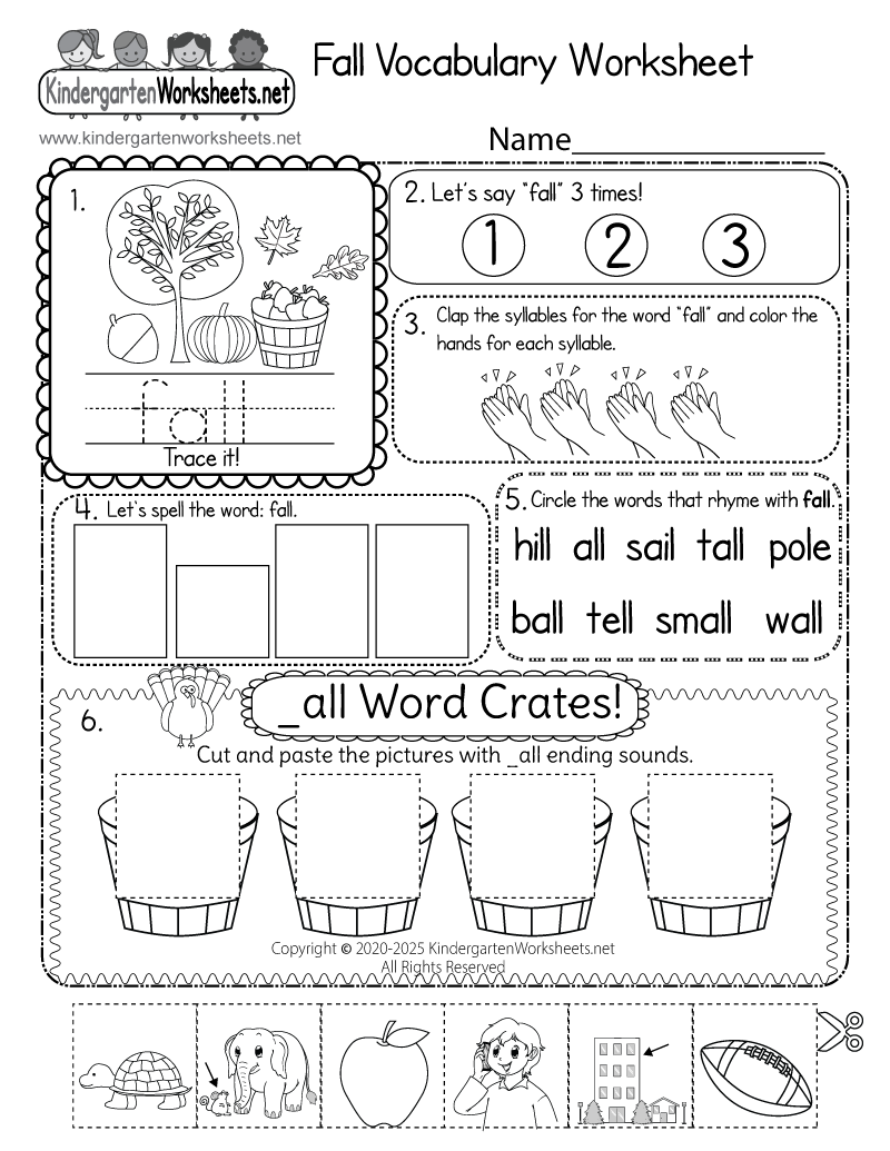 Fall Vocabulary Worksheet Free Printable Digital amp PDF