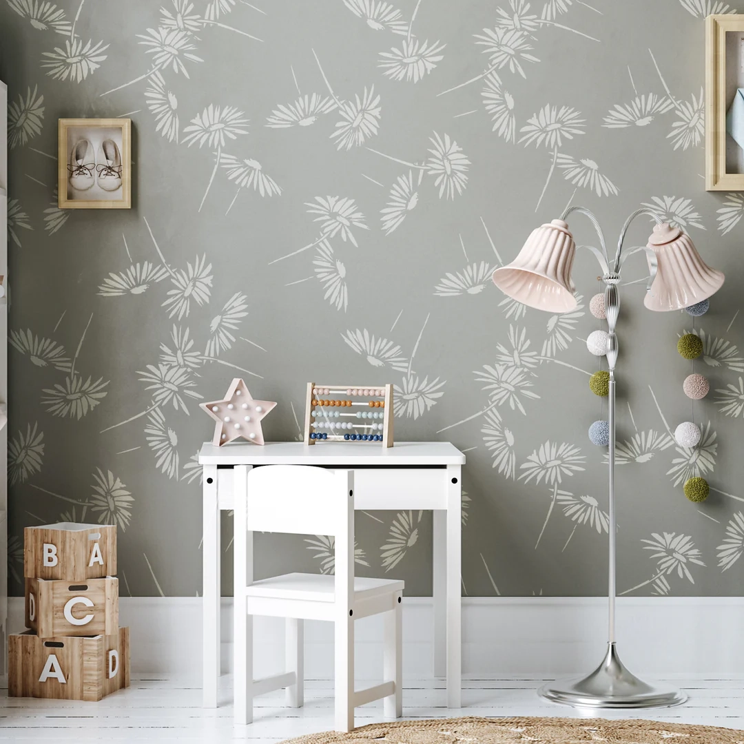 Falling Flower Pattern STENCIL Nursery Floral Wall Painting 
