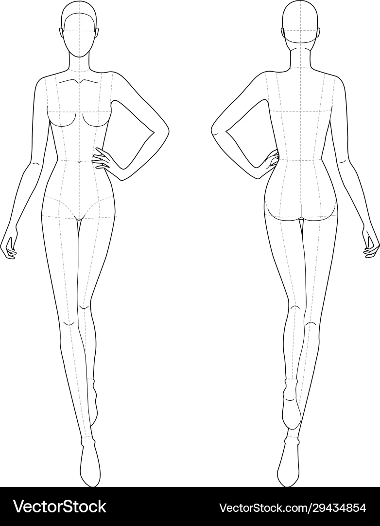 Fashion Female Figure Template Royalty Free Vector VectorStock