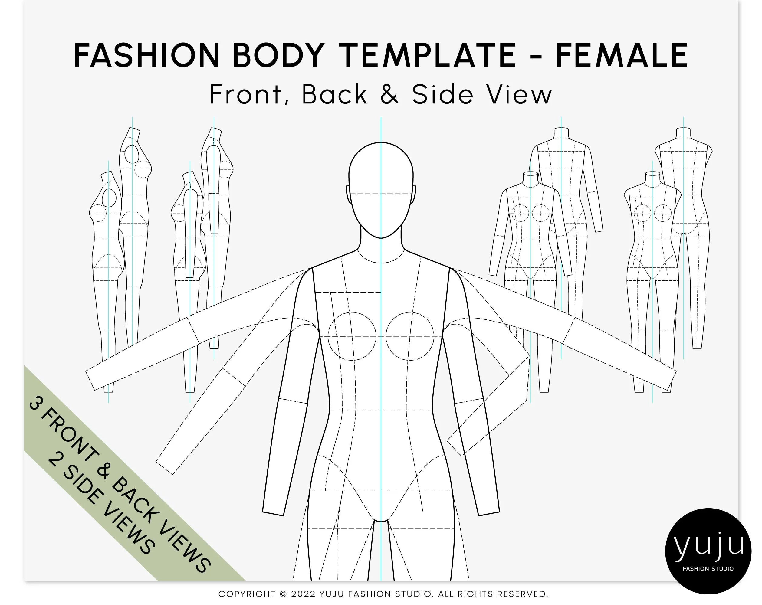 Fashion Flats Body Template FEMALE Fashion Figure Template 