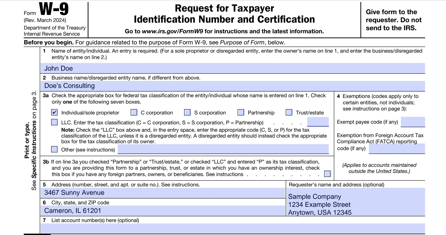 Fillable Form W 9 2024 2025 Fill Out W 9 Online amp Download
