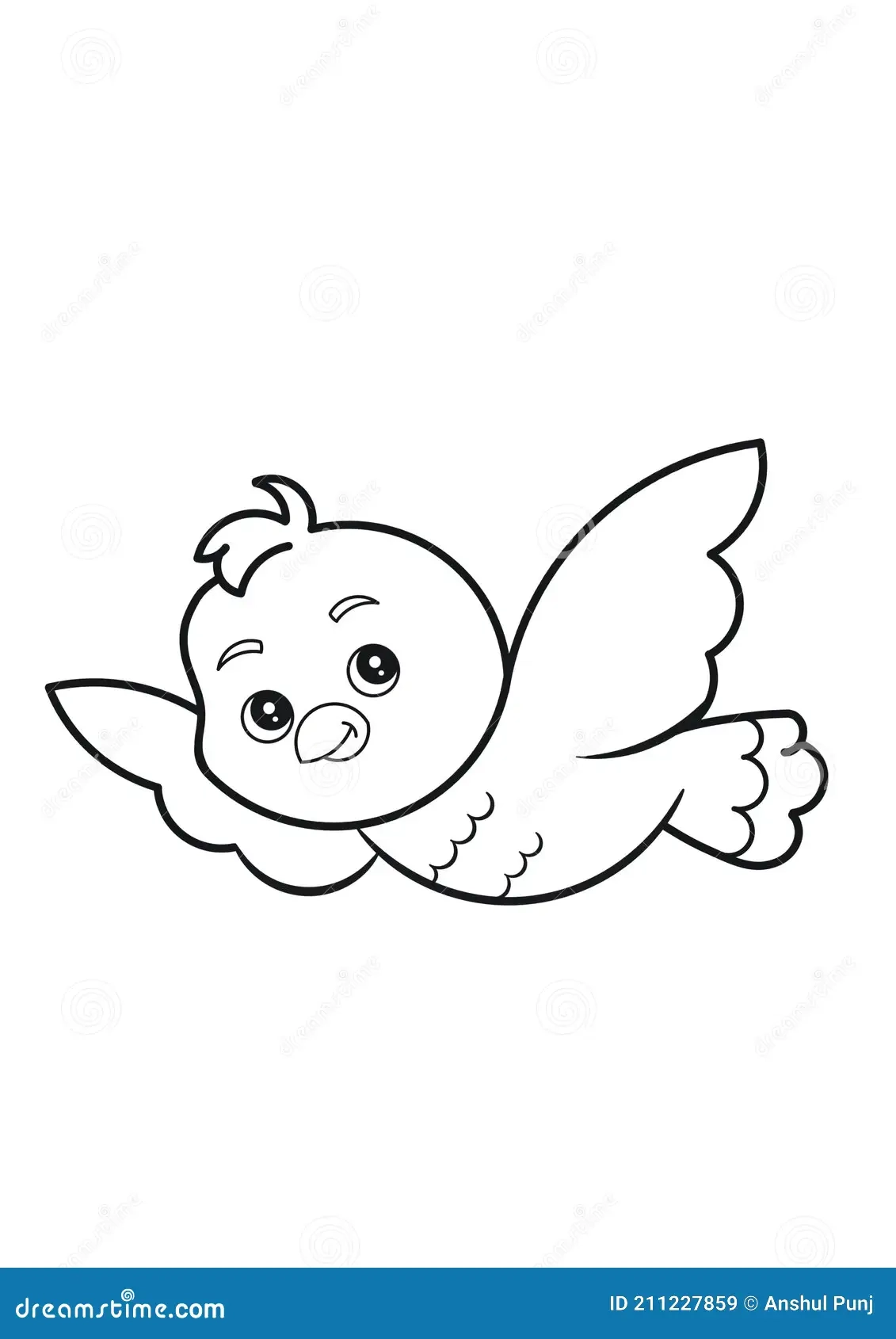 Flying Bird Coloring Page For Book Publishing Printing Printable 