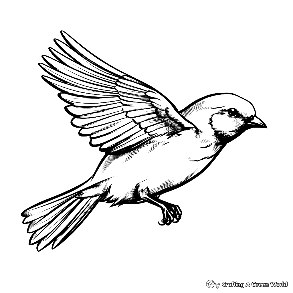 Flying Bird Coloring Pages Free amp Printable 