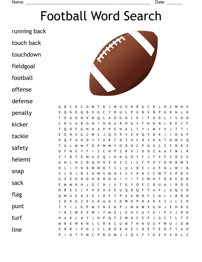Free Printable Football Puzzles