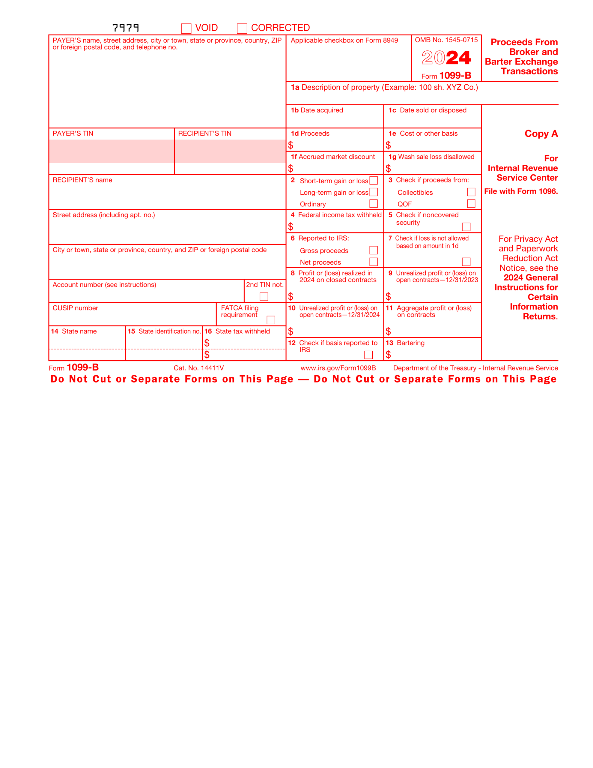 Irs Form 1099 B