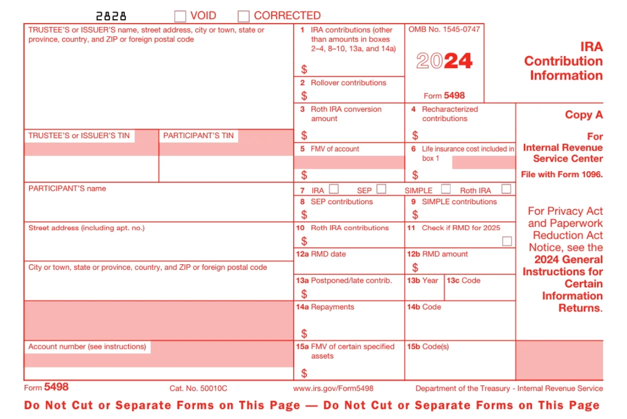 Printable Form 5498