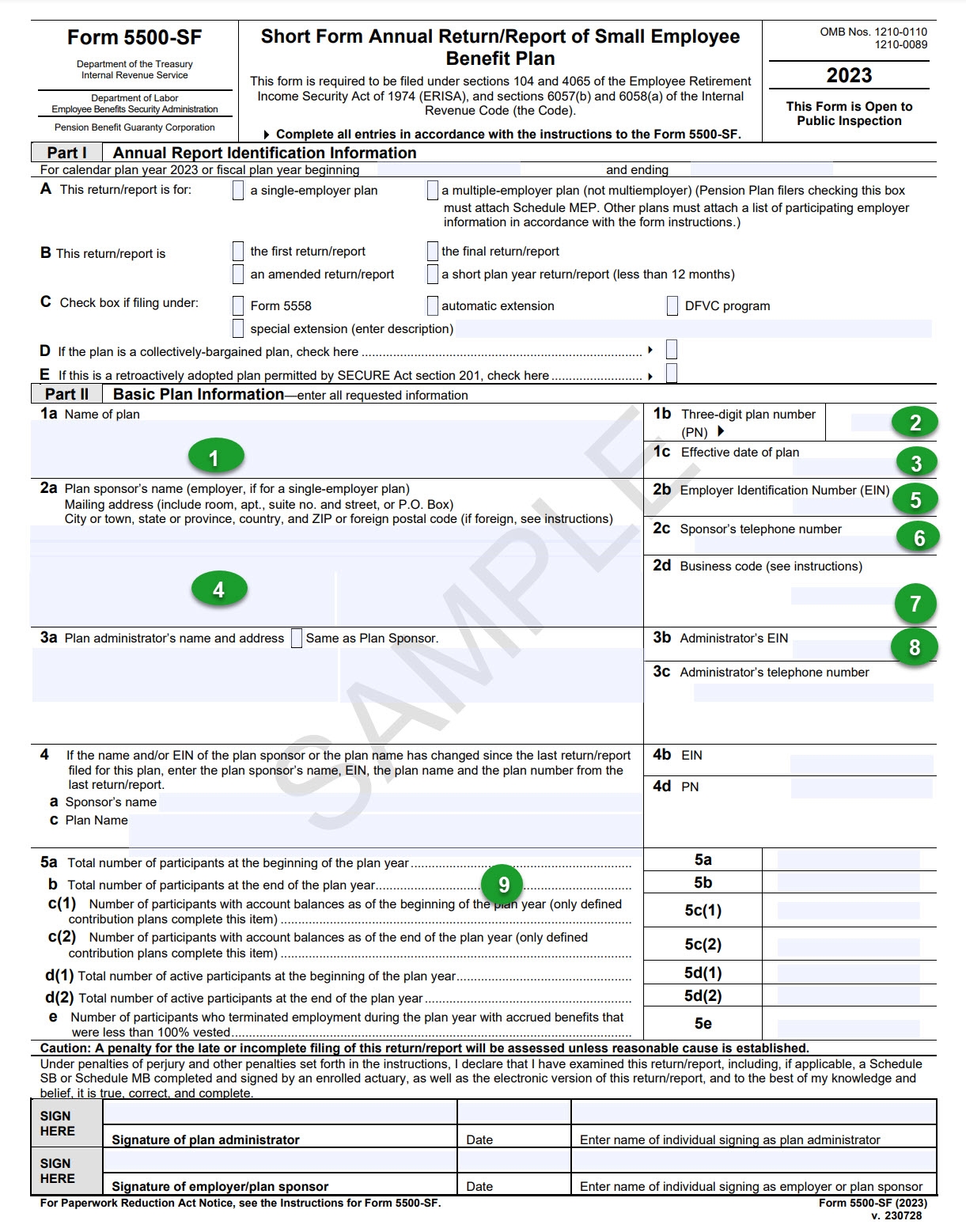 Form 5500 Business Codes Printable