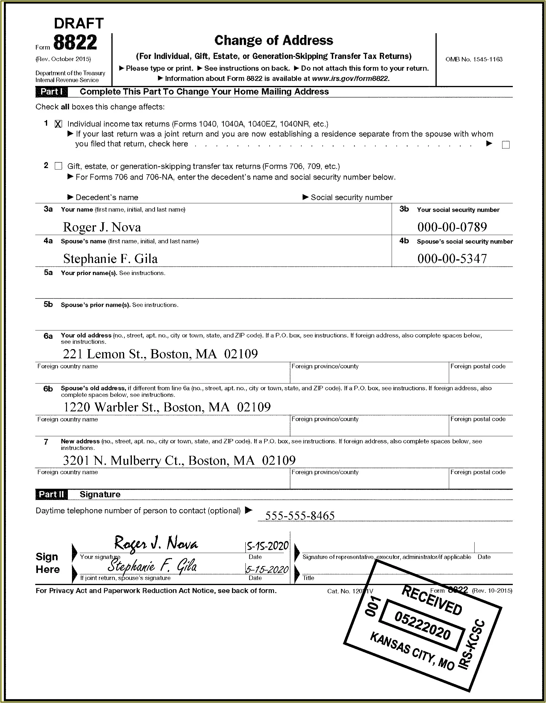 Printable Form 8822