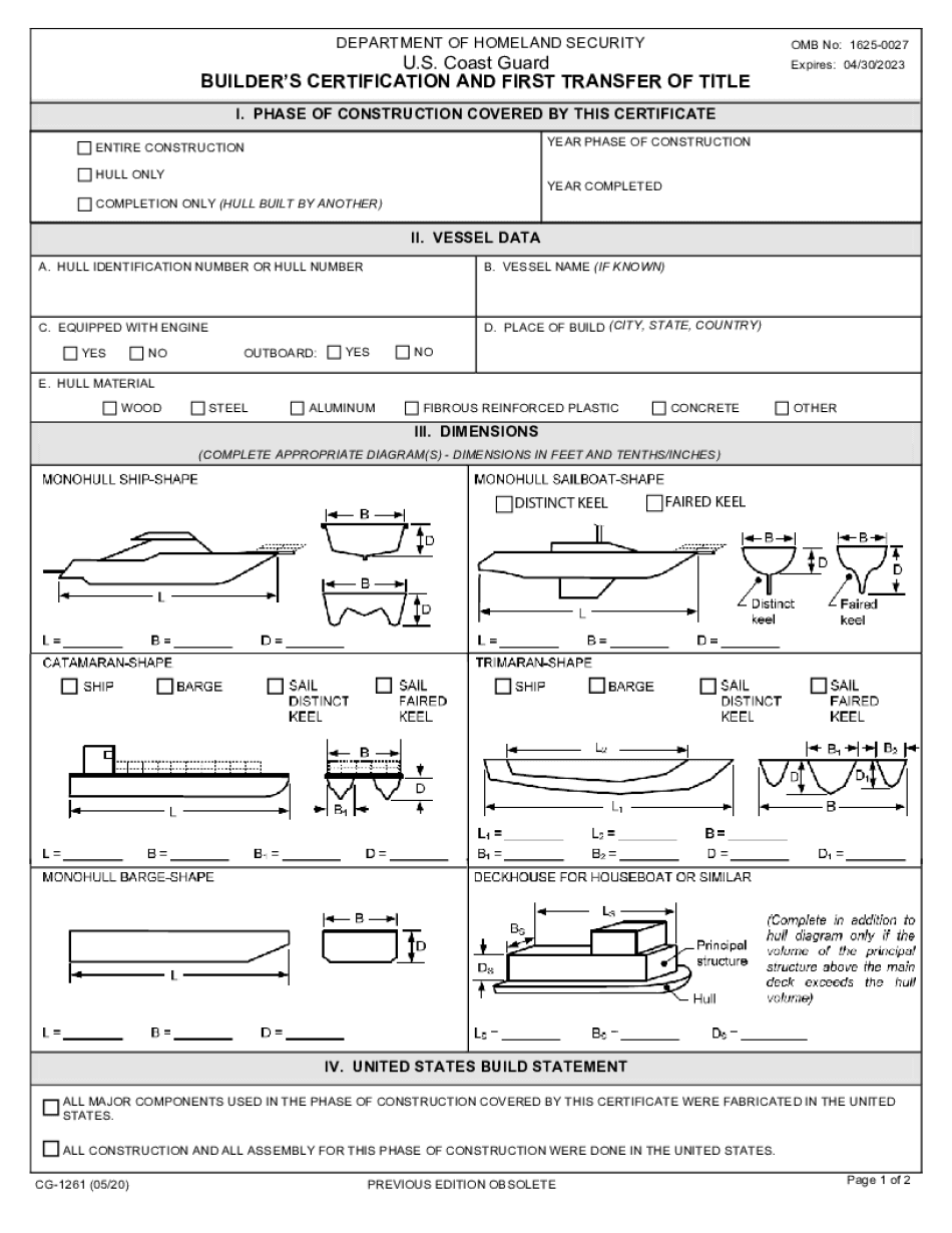 Form Cg 1258 Blank Download