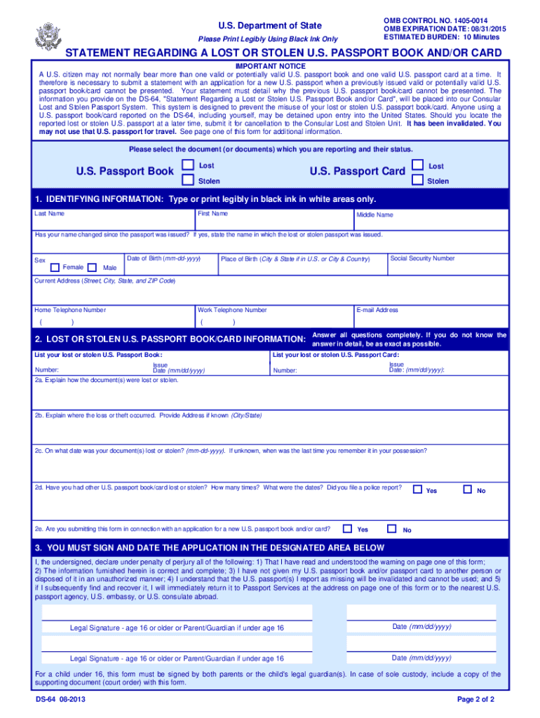 Form Ds 2013 Fill Out amp Sign Online DocHub