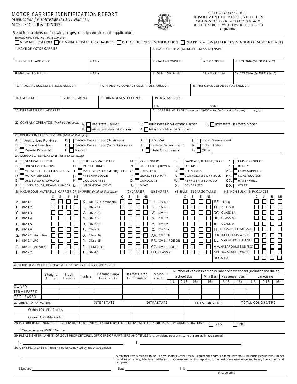 Form MCS 150CT Fill Out Sign Online And Download Fillable PDF 