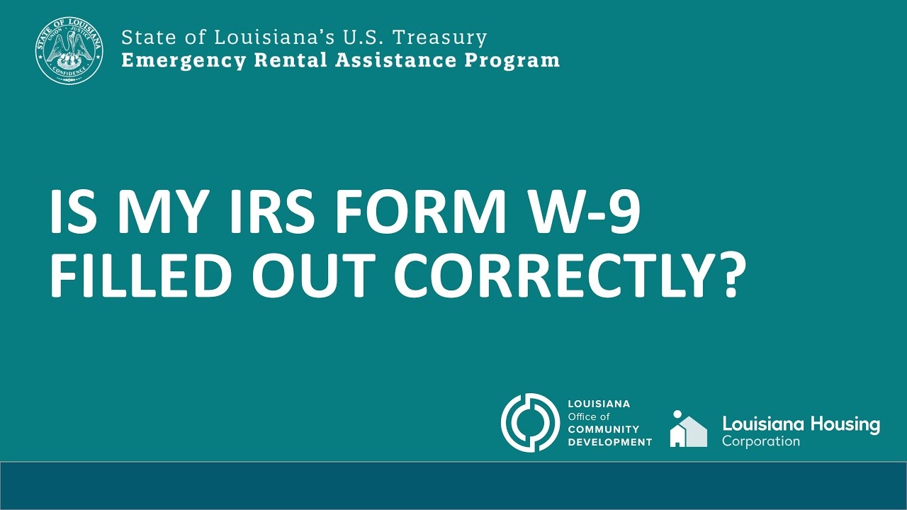 Form W9 Louisiana s U S Treasury Rental Assistance Program