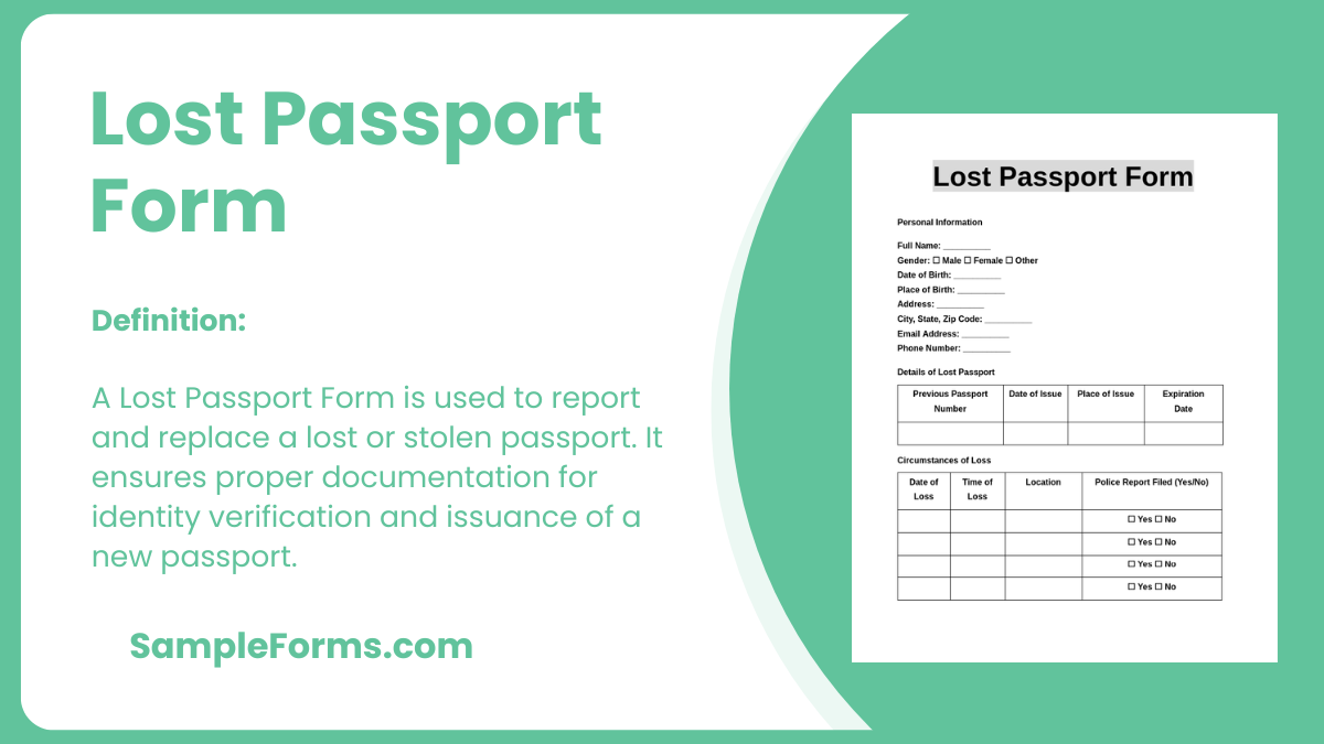 Lost Passport Form Ds 64 Printable
