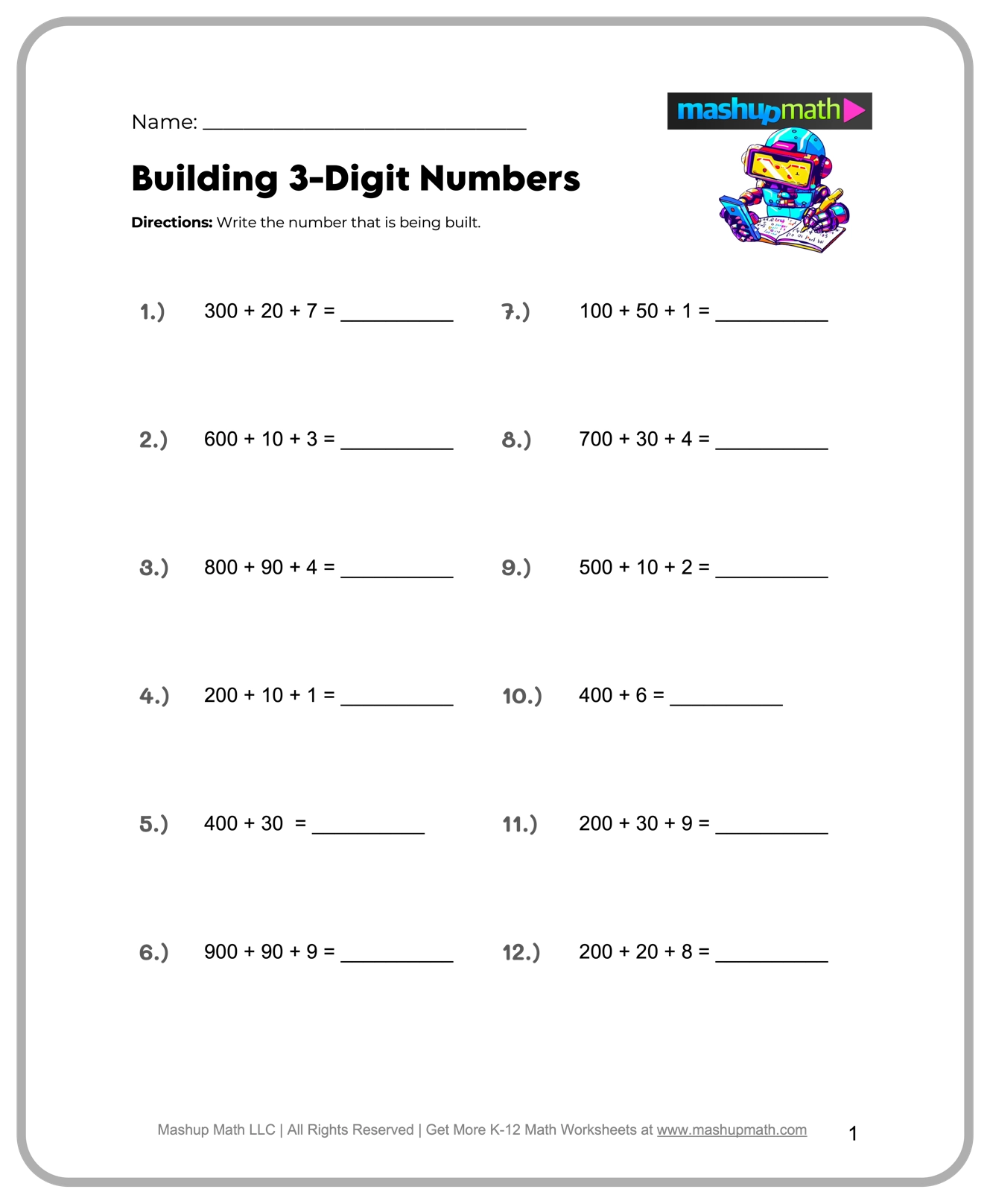 Printable Mathematics Worksheets For Grade 4