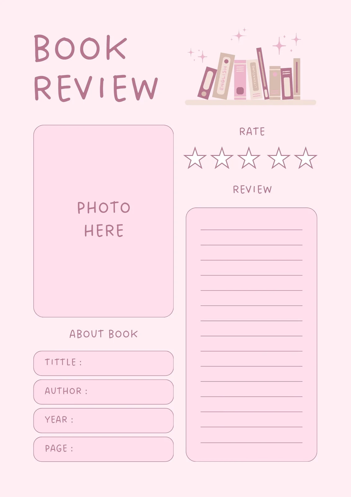 Free And Customizable Book Review Templates