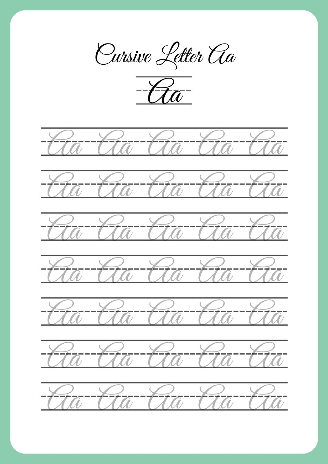Free And Customizable Cursive Templates Worksheets Library