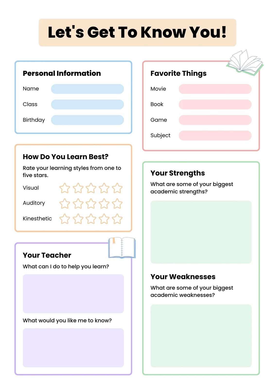 Free And Customizable Get To Know Me Templates Canva