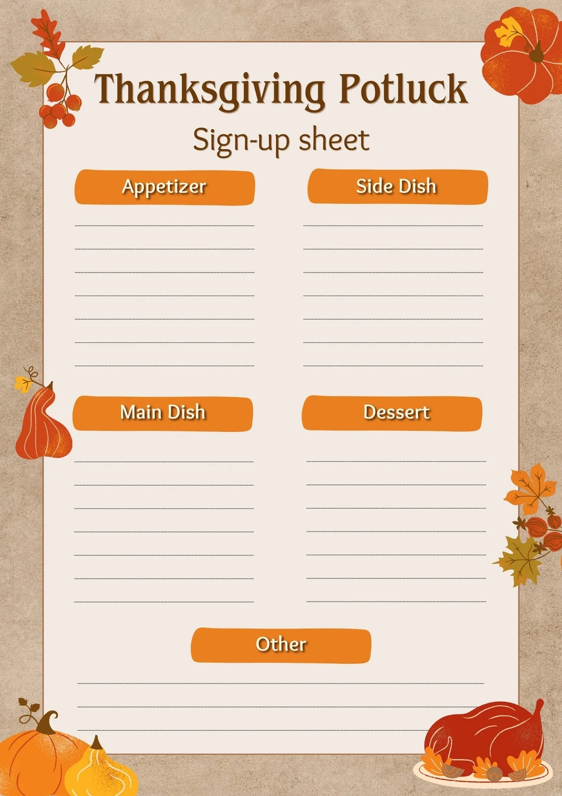 Free And Customizable Potluck Templates