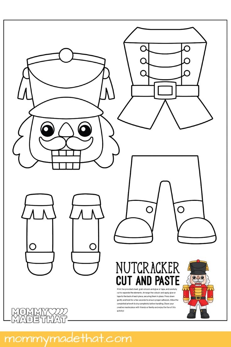 Free Build A Nutcracker Craft Simple Christmas Printable 