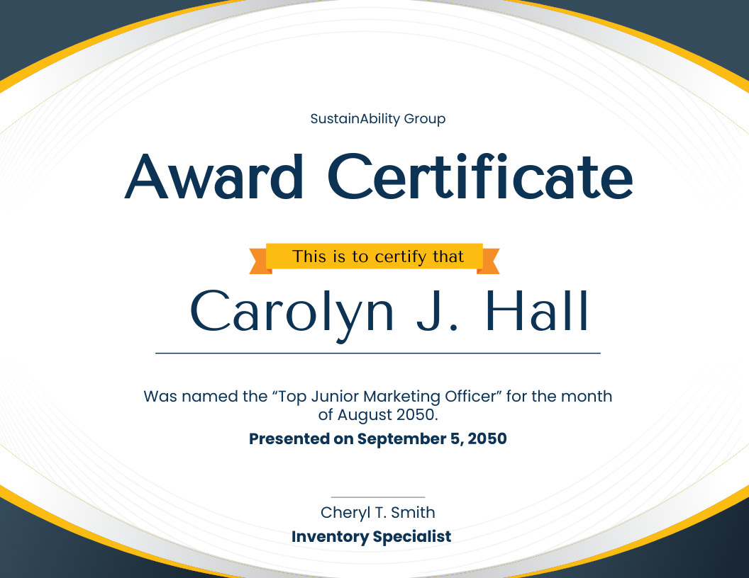 Free Printable Award Certificate Template