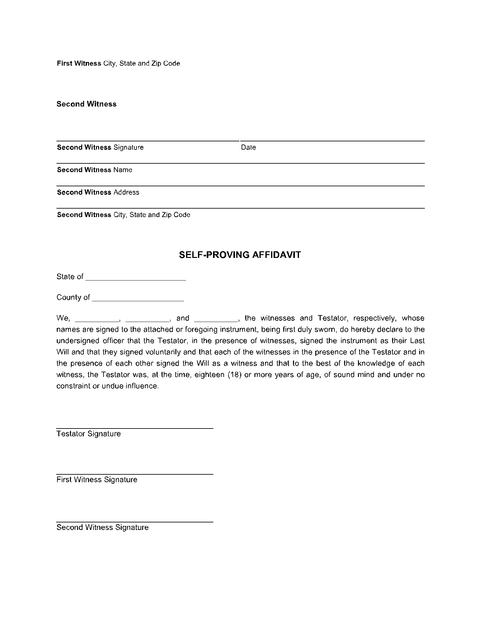 Free Colorado Last Will And Testament Form CocoSign