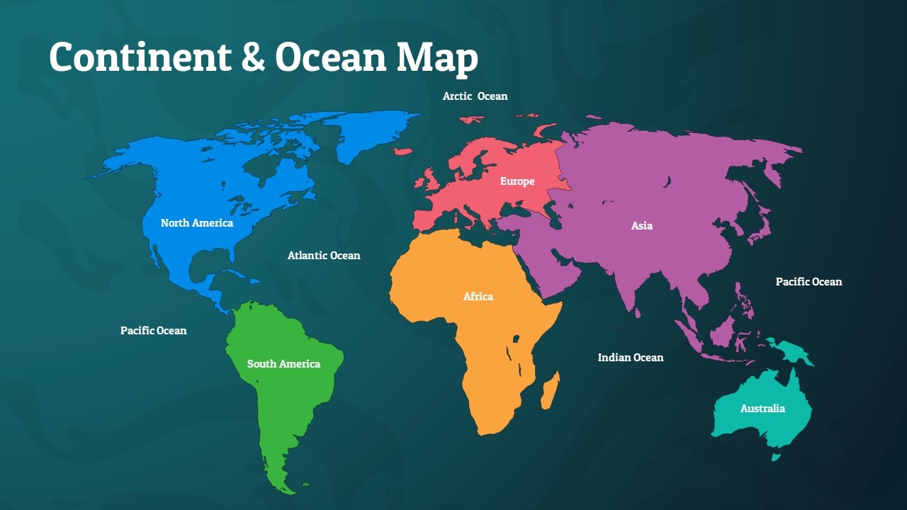 Free Continent amp Ocean Map Template