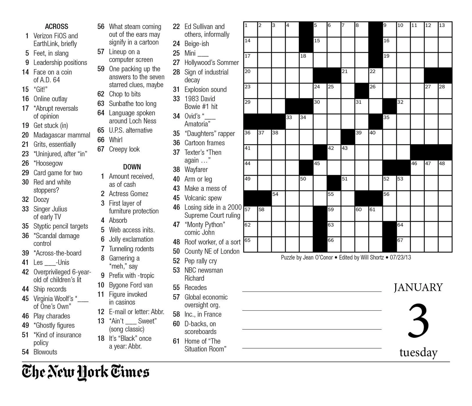 Free Printable Crossword Puzzles Online Daily