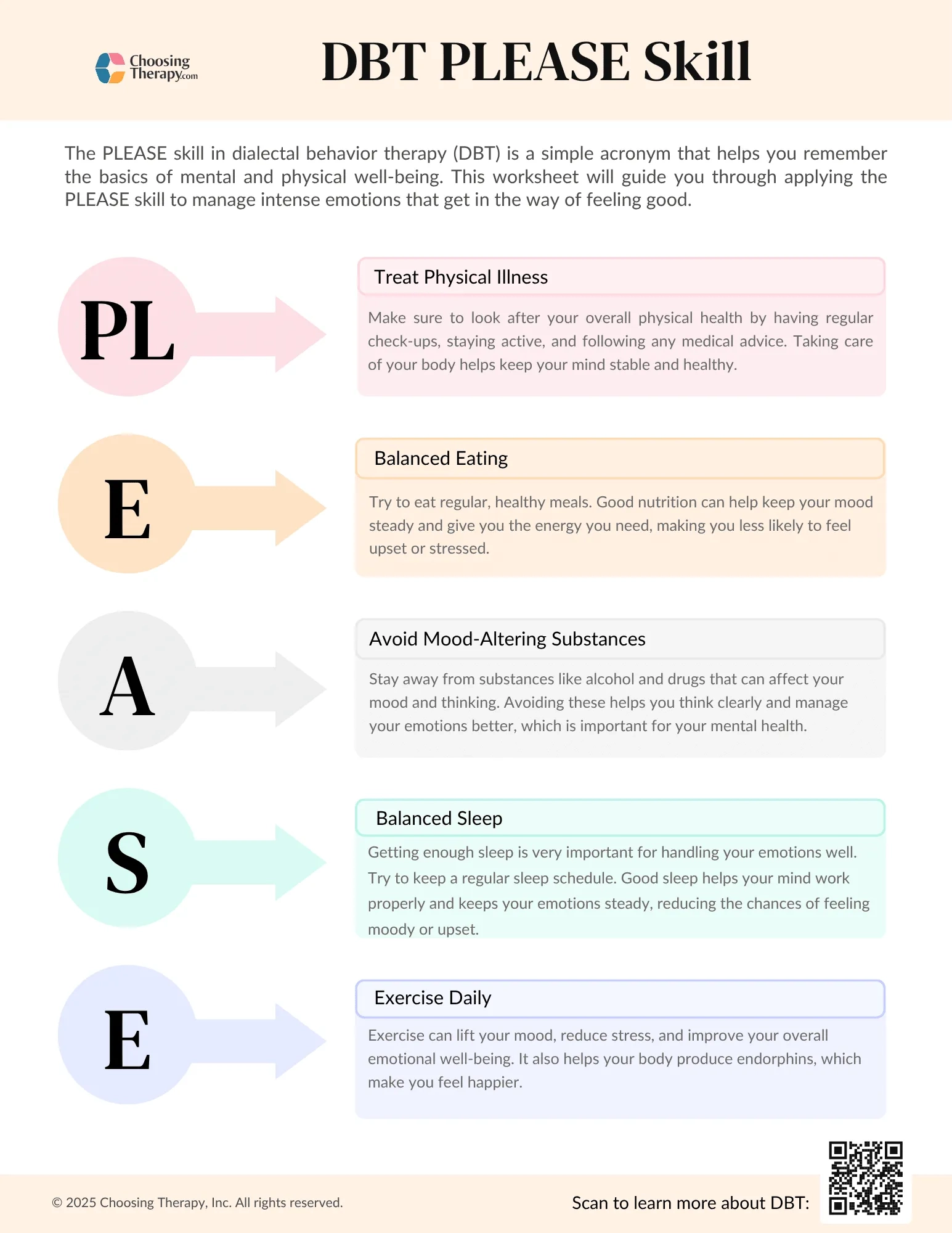 Free DBT PLEASE Skills Worksheet Printable PDF ChoosingTherapy