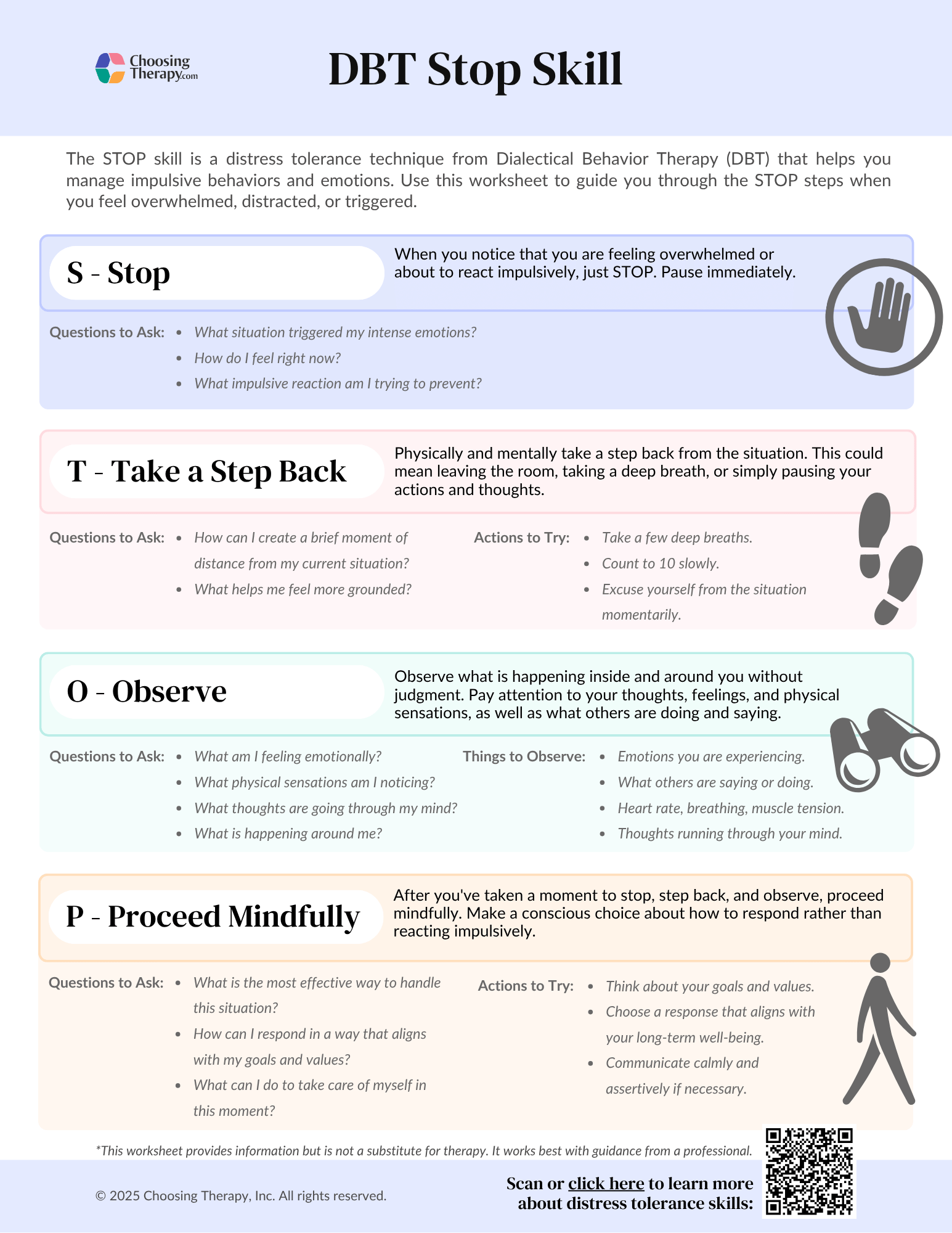 Dbt Skills Worksheets Free Printable