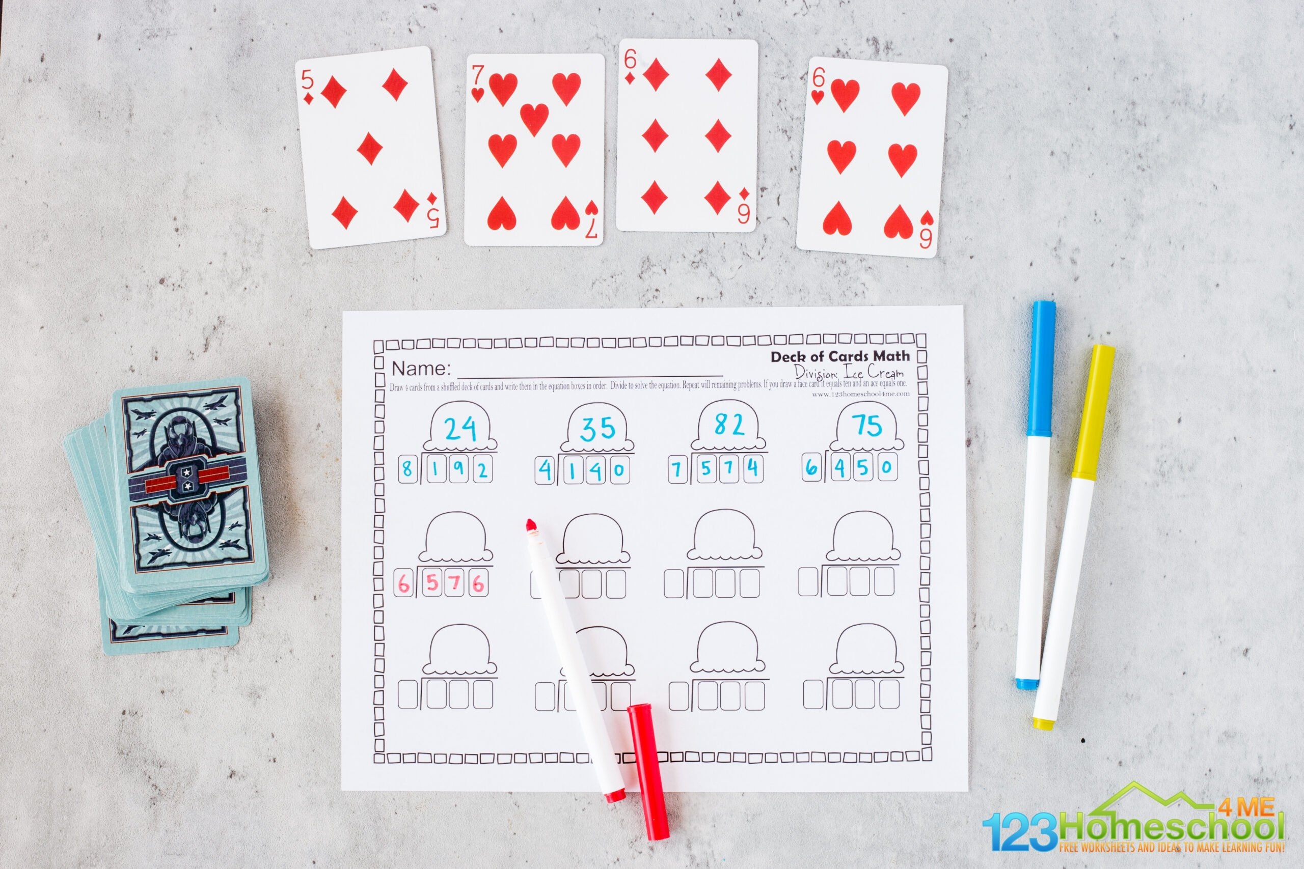 FREE Deck Of Cards Printable Division Worksheets Worksheets Library