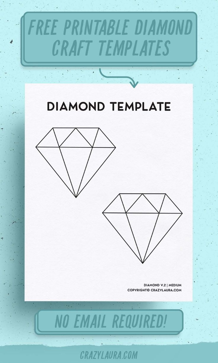 Free Diamond Template amp Outline Printable Sheets