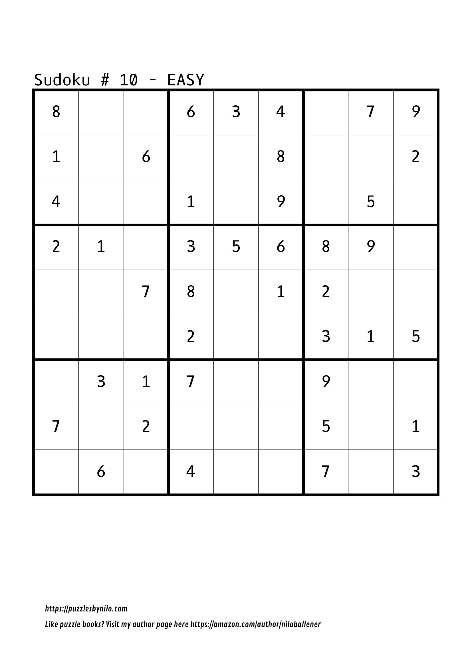 Sudoku Puzzles Printable Sheets