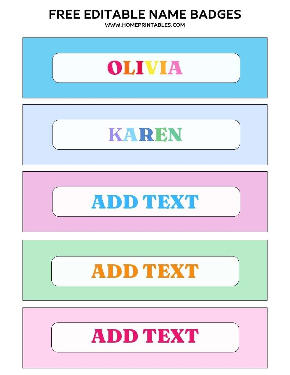 Printable Name Signs
