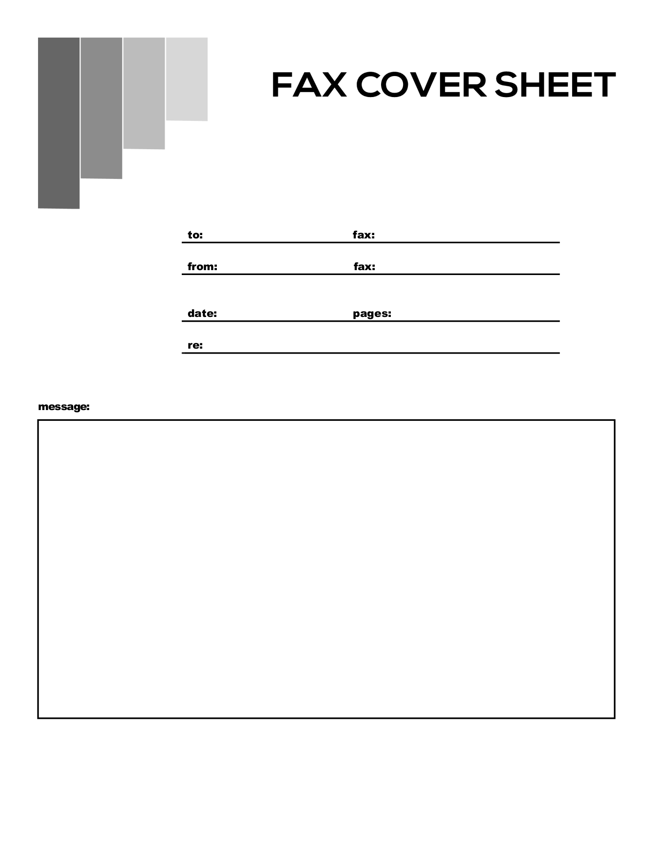 Printable Downloadable Fax Cover Sheet Template
