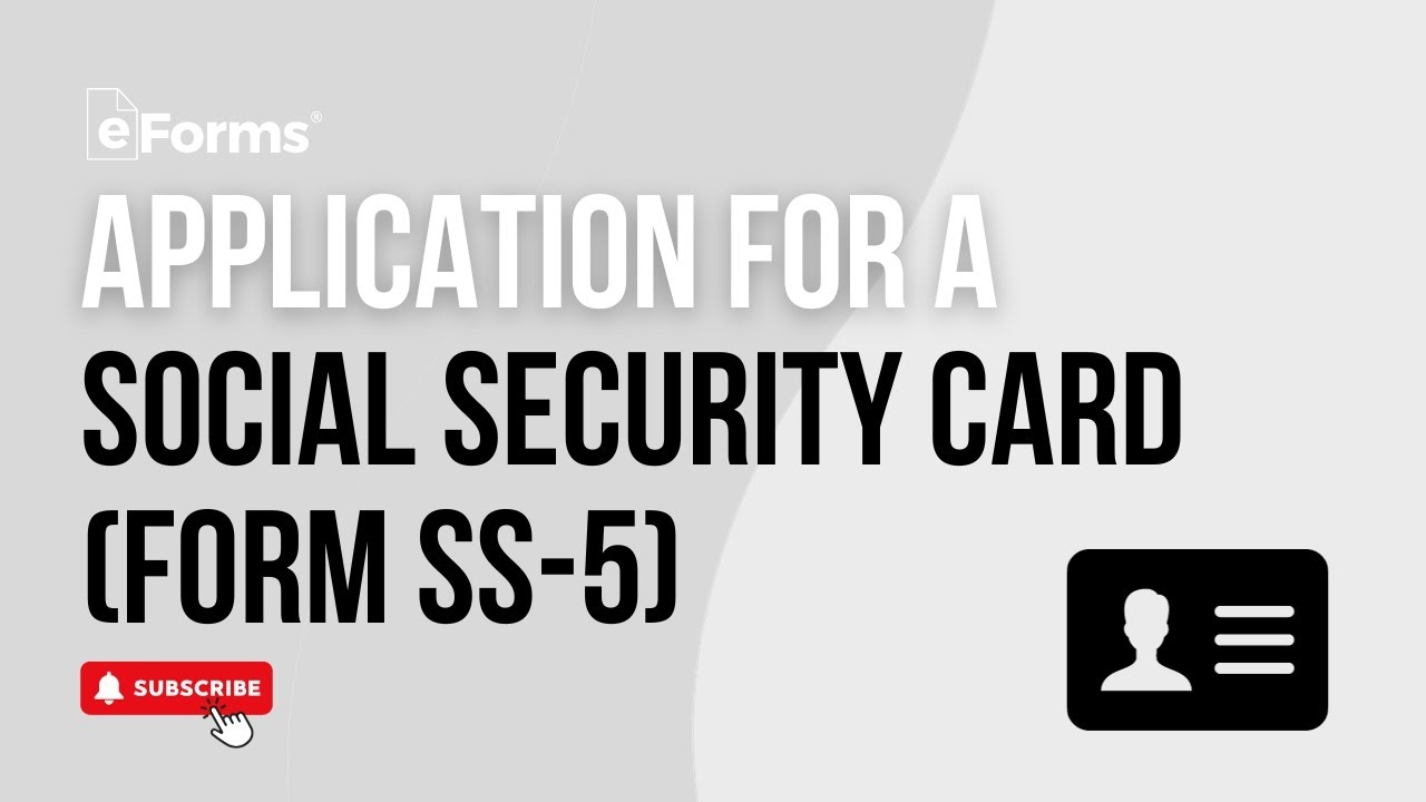 Free Form SS 5 Application For Social Security Card PDF EForms