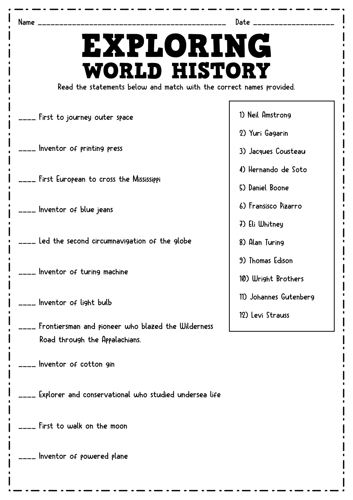 Free High School History Worksheet Printable Download Free High 